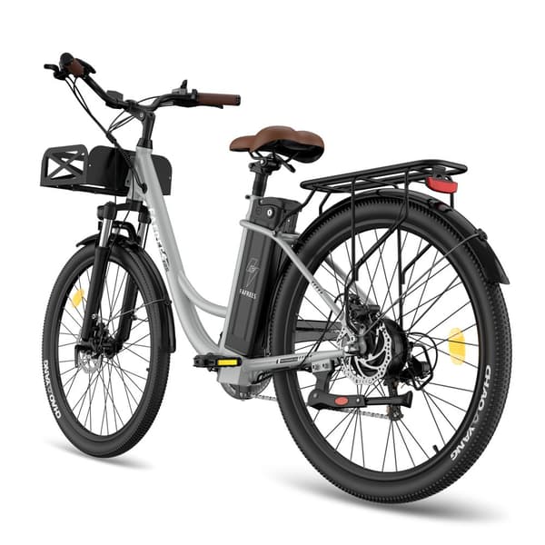 FAFREES F26 Lasting elcykel 250W motor, 20,3AH batteri, 200 km räckvidd, 26*1,95 tums däck, SHIMANO 7-växlad -grå