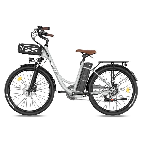 FAFREES F26 Lasting elcykel 250W motor, 20,3AH batteri, 200 km räckvidd, 26*1,95 tums däck, SHIMANO 7-växlad -grå