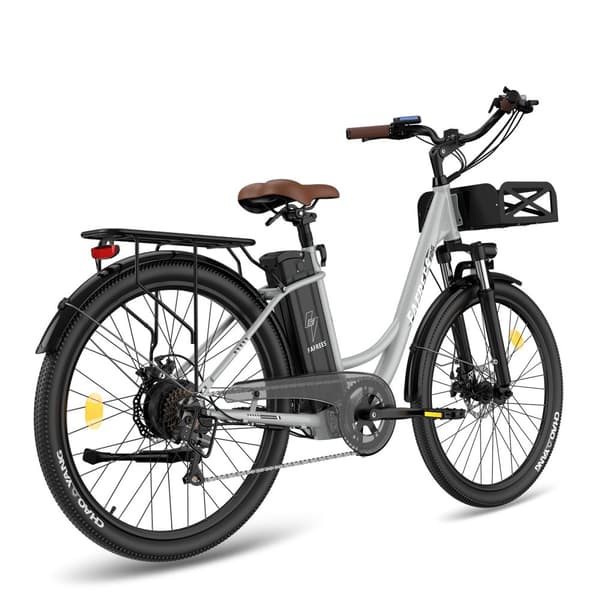 FAFREES F26 Lasting elcykel 20,3AH batteri, 200 km räckvidd, 250W motor, 26*1,95 tums däck, SHIMANO 7-växlad -grå