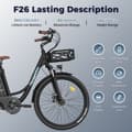 Miniatyrbild 4 av 11: FAFREES F26 Lasting elcykel 20,3AH batteri, 200 km räckvidd, 250W motor, 26*1,95 tums däck, SHIMANO 7-växlad -grå