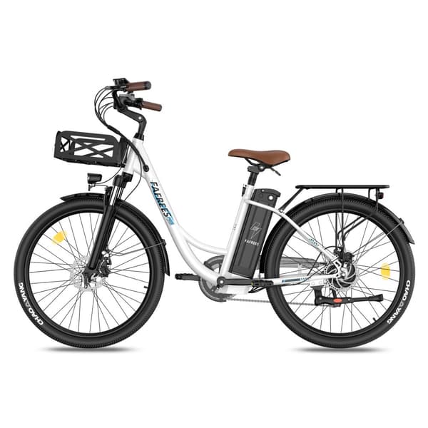FAFREES F26 Lasting elcykel 250W motor, 20,3AH batteri, 200 km räckvidd, 26*1,95 tums däck, SHIMANO 7-växlad -vit