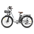Miniatyrbild 1 av 11: FAFREES F26 Lasting elcykel 250W motor, 20,3AH batteri, 200 km räckvidd, 26*1,95 tums däck, SHIMANO 7-växlad -vit