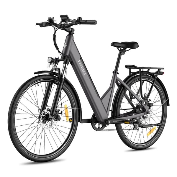 FAFREES F28 Pro 27,5'' Step-through City Elcykel 25 km/h 250W Motor 36V 14,5Ah Inbyggt Avtagbart Batteri, Shimano 7-växlade växlar -Grå pistol