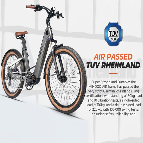 MIHOGO Air 26'' hiilikuituinen sähköpyörä, 750 W moottori, 19,2 Ah akku, kaksoisvääntömomenttianturi, 7 vaihdetta, tukilinkkisovellus
