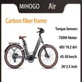 Pikkukuva 1 / 11: MIHOGO Air sähköpyörä, 750 W moottori, 19,2 Ah akku, kaksoisvarret vääntömomenttianturilla, 7 vaihdetta, 26'' * 2,5 renkaat, hiilikuiturunko
