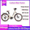 Pikkukuva 1 / 11: MIHOGO Air 26'' sähköpyörä aikuisille, 750 W moottori, 19,2 Ah akku, kaksoisvarsi vääntömomenttianturilla, 7 vaihdetta, nopeudenrajoittimen tuki