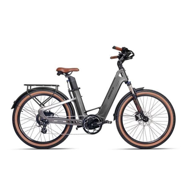 MIHOGO Air 26'' sähköpyörä aikuisille, 750 W moottori, 19,2 Ah akku, kaksoisvarsi vääntömomenttianturilla, 7 vaihdetta, nopeudenrajoittimen tuki