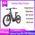 Pikkukuva 1 / 11: MIHOGO Air 26'' sähköpyörä aikuisille, 750 W moottori, 19,2 Ah akku, kaksoisvarsi vääntömomenttianturilla, 7 vaihdetta, nopeudenrajoittimen tuki