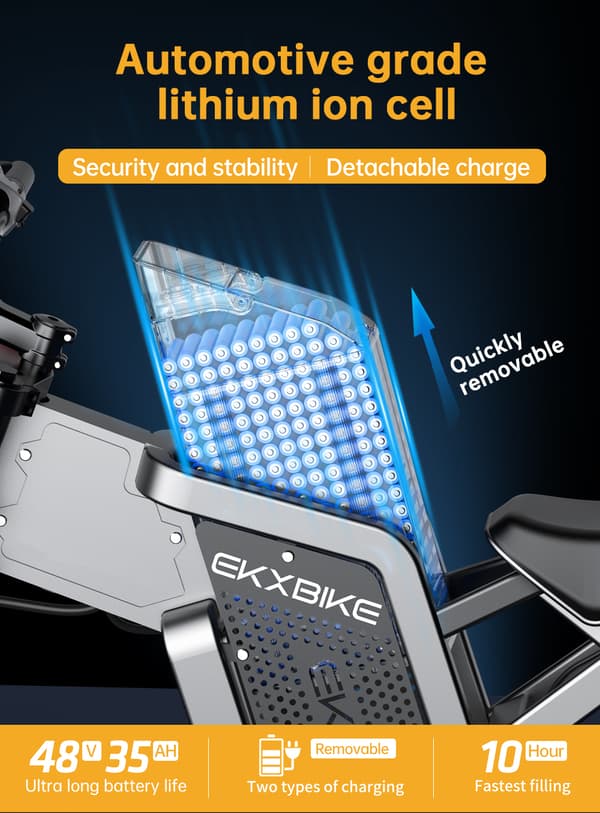 EKX X21 Voksne Elektrisk Cykel 2000W 48V35AH 55km / t Samsung Batteri Sne Elektriske Motorcykler 20 "* 4.0 Off Road Dæk Mountain Ebike