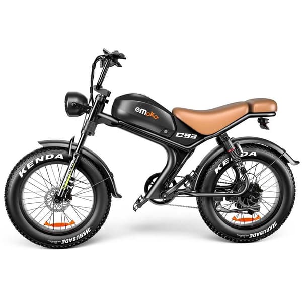Emoko C93 elcykel i mopedstil, 1000W motor, 20AHEmoko C93 elcykel i mopedstil, 1000W motor, 20AH batter batteri, 20''*4.0 däck, 50KM/H, 7 hastigheter.