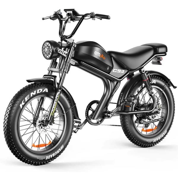 Emoko C93 elcykel i knallertstil, 1000W motor, 20AH batteri, 20''*4.0 dæk, 50KM/H, 7 gear.