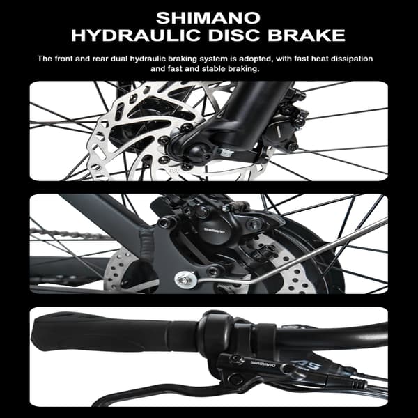 Hedatx TX10/TXC10 27,5'' elcykel, 500W motor, 19,2AH batteri, 9 hastigheter, hydrauliska bromsar