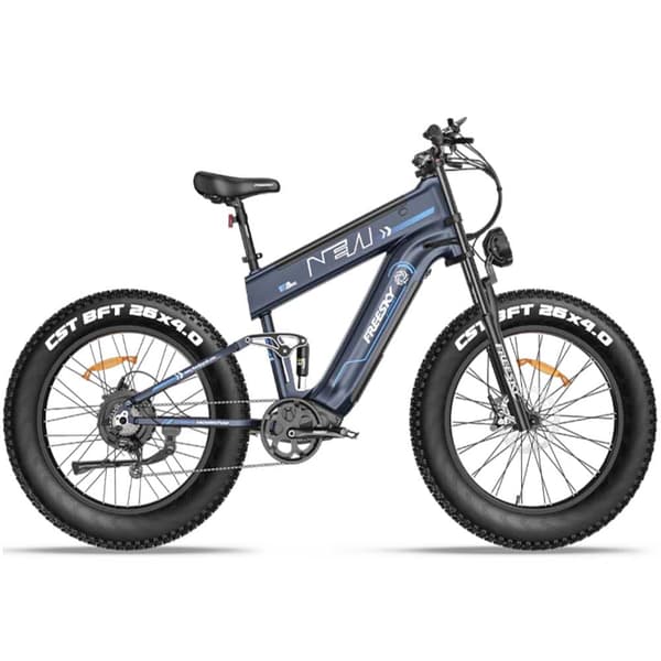 Freesky M520 26'' vuxen elcykel, 1200W motor, 41AH batteri, maxhastighet upp till 60KM/H, 7 hastigheter, full fjädring, hydraulisk broms