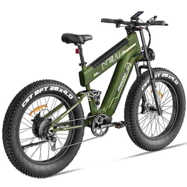Freesky M520 26'' vuxen elcykel, 1200W motor, 41AH batteri, maxhastighet upp till 60KM/H, 7 hastigheter, full fjädring, hydraulisk broms