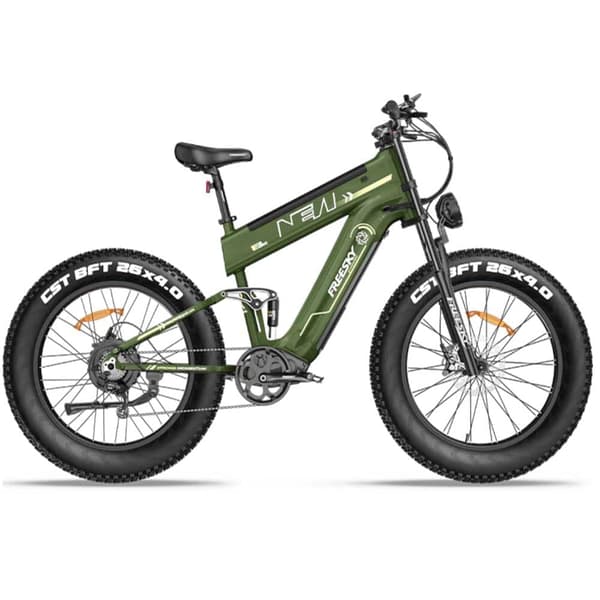 Freesky M520 26'' vuxen elcykel, 1200W motor, 41AH batteri, maxhastighet upp till 60KM/H, 7 hastigheter, full fjädring, hydraulisk broms