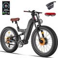 Miniatyrbild 1 av 11: Freesky M530 26'' elcykel med dubbla motorer, 30Ah Samsung litiumbatteri, 2*1000W motorer, 7 hastigheter, hydrauliska bromsar, fullfjädrad elcykel