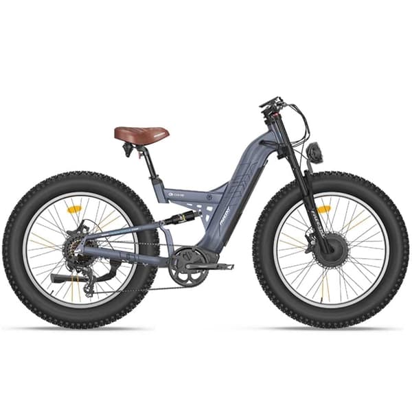 Freesky M530 26'' elcykel med dubbla motorer, 30Ah Samsung litiumbatteri, 2*1000W motorer, 7 hastigheter, hydrauliska bromsar, fullfjädrad elcykel