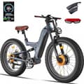 Miniatyrbild 1 av 10: Freesky M530 26'' elcykel med dubbla motorer, 30Ah Samsung litiumbatteri, 2*1000W motorer, 7 hastigheter, hydrauliska bromsar, fullfjädrad elcykel