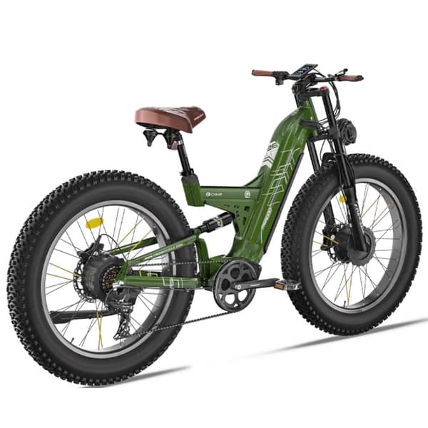 Freesky M530 26'' elcykel med dubbla motorer, 30Ah Samsung litiumbatteri, 2*1000W motorer, 7 hastigheter, hydrauliska bromsar, fullfjädrad elcykel