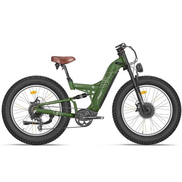 Freesky M530 26'' elcykel med dubbla motorer, 30Ah Samsung litiumbatteri, 2*1000W motorer, 7 hastigheter, hydrauliska bromsar, fullfjädrad elcykel