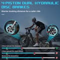 Miniatyrbild 6 av 8: Freesky M540 Elcykel med fat tires, 2*500W motor, max 50 km/h, 23AH batteri, 26'' x 4 däck, SHIMANO 7 växlar
