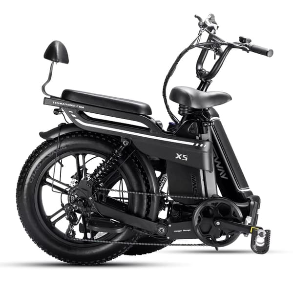 TESWAY X5 heldämpad elcykel, 750W motor, 48V 30Ah batteri, 20 x 4,0'' däck, topphastighet 45 km/h, räckvidd 120 km (PAS), Shimano 7-växlad