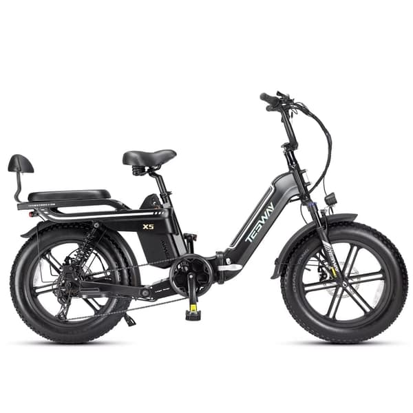 TESWAY X5 heldämpad elcykel, 750W motor, 48V 30Ah batteri, 20 x 4,0'' däck, topphastighet 45 km/h, räckvidd 120 km (PAS), Shimano 7-växlad