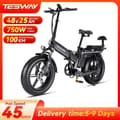 Miniatyrbild 1 av 10: TESWAY-X7 hopfällbar elcykel, 500W/750W motor, maxhastighet upp till 45 km/h, 25Ah/30AH batteri som tillval, hydrauliska bromsar, Shimano 7-växlad