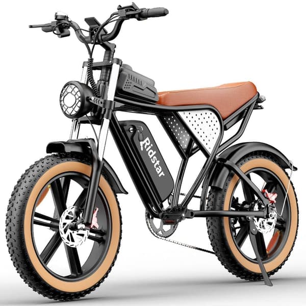Ridstar Q20 elcykel för vuxen, 1000W motor, 20AH batteri, 20''*4.0'' Integrerat hjul, 7 hastigheter, hydraulisk broms
