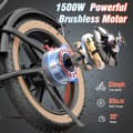 Miniatyrbild 4 av 11: Ridstar Q20 elcykel för vuxen, 1000W motor, 20AH batteri, 20''*4.0'' Integrerat hjul, 7 hastigheter, hydraulisk broms