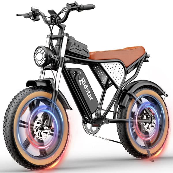 Ridstar Q20 elcykel för vuxen, 1000W motor, 20AH batteri, 20''*4.0'' Integrerat hjul, 7 hastigheter, hydraulisk broms