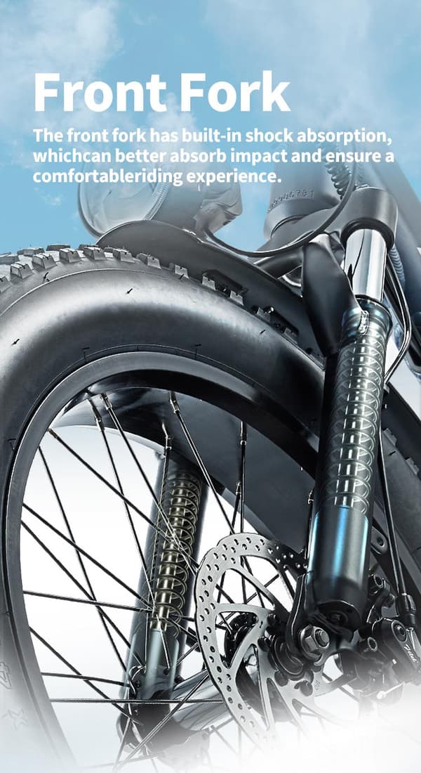 BURCHDA U8 urban elcykel, 1 000 W motor, 31,5 Ah batteri —,Breda däck 20" x 4,0" —,Shimano 7 hastigheter