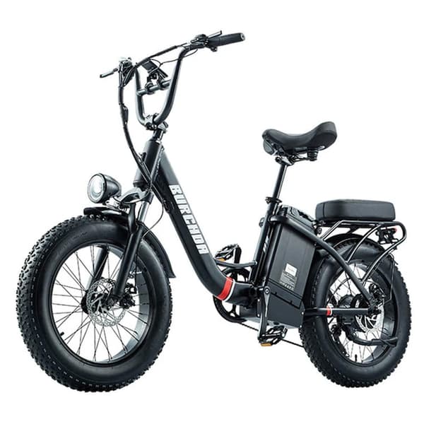BURCHDA U8 urban elcykel, 1 000 W motor, 31,5 Ah batteri —,Breda däck 20" x 4,0" —,Shimano 7 hastigheter