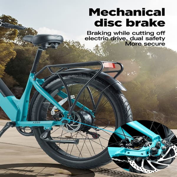 BURCHDA AZ26 elektrisk stadscykel för vuxna, 500W (kontinuerlig) 1000W (Peak) motor, 20AH batteri, 26'' * 3,0'' fettdäck, Shimano 7 Speed.