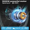 Miniatyrbild 2 av 11: BURCHDA AZ26 elektrisk stadscykel för vuxna, 500W (kontinuerlig) 1000W (Peak) motor, 20AH batteri, 26'' * 3,0'' fettdäck, Shimano 7 Speed.