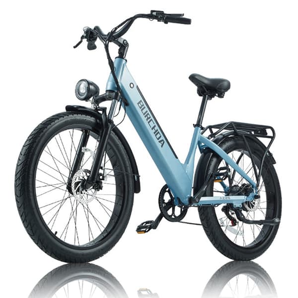 BURCHDA AZ26 elektrisk stadscykel för vuxna, 500W (kontinuerlig) 1000W (Peak) motor, 20AH batteri, 26'' * 3,0'' fettdäck, Shimano 7 Speed.