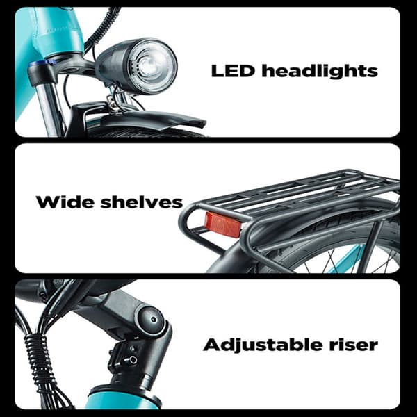 BURCHDA AZ26 elektrisk stadscykel för vuxna, 500W (kontinuerlig) 1000W (Peak) motor, 20AH batteri, 26'' * 3,0'' fettdäck, Shimano 7 Speed.