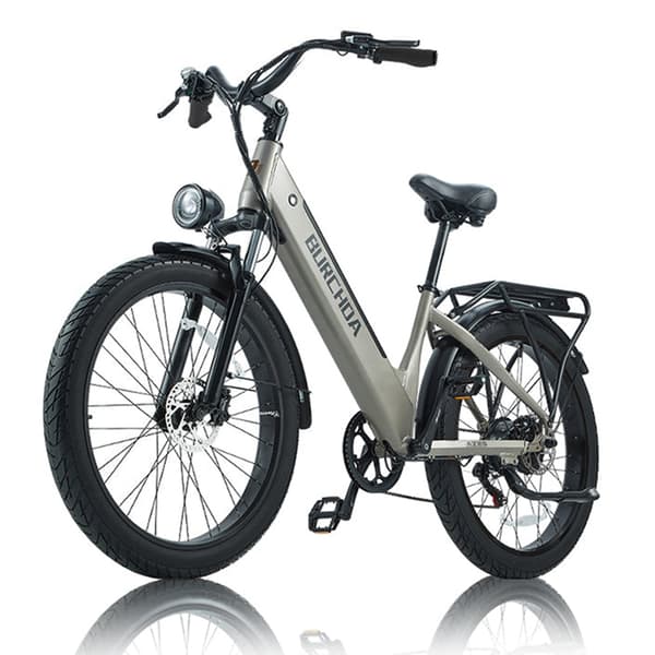 BURCHDA AZ26 elektrisk stadscykel för vuxna, 500W (kontinuerlig) 1000W (Peak) motor, 20AH batteri, 26'' * 3,0'' fettdäck, Shimano 7 Speed.