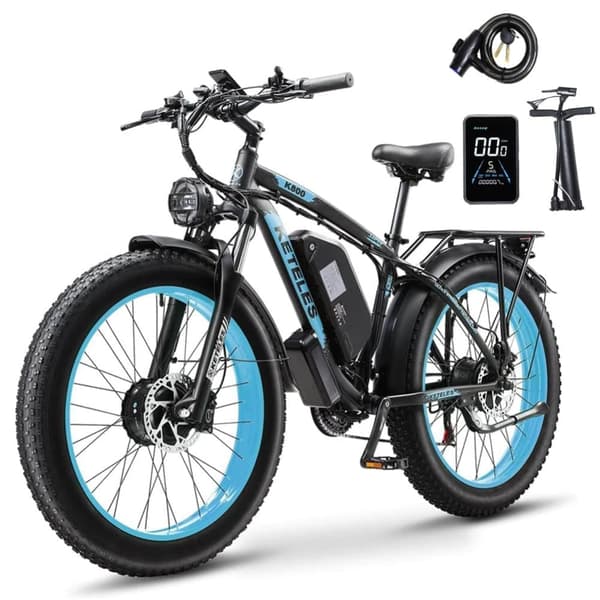 KETELES k800 elektrisk mountainbike för vuxen, utrustad med 2*1000W dubbla motorer, 48V 23AH Samsung batteri, 26*4,0 fat däck elektrisk terrängcykel.