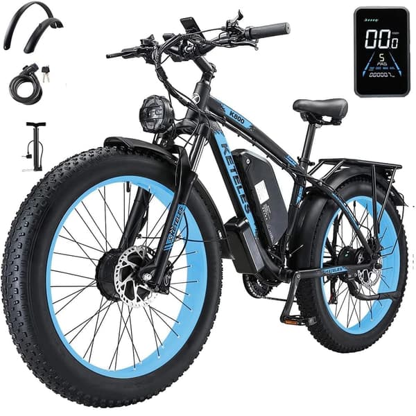 KETELES k800 vuxen 2000W elcykel med dubbla motorer, 23AH Samsung batteri, 26*4.0 fet däck elektrisk mountainbike.