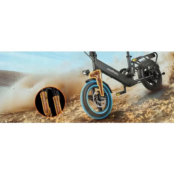 HillMiles Mile1 250W 36V10.4AH 65km 25HP/H 14''Urban Elcykel FR svart