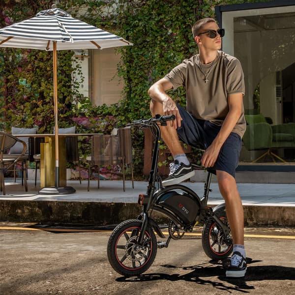 DYU D3F 14 tommer mini folde elcykel, 250W motor, 36V 10AH batteri, produktvægt 17KG.