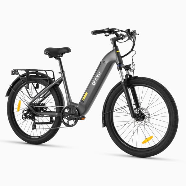 DYU C1 26 tuuman kaupunkisähköpyörä, 350W moottori, 36V 10AH akku, maksimikantama 65KM. Shimanon seitsenvaihteiset, 26*2,5” maastorenkaat.