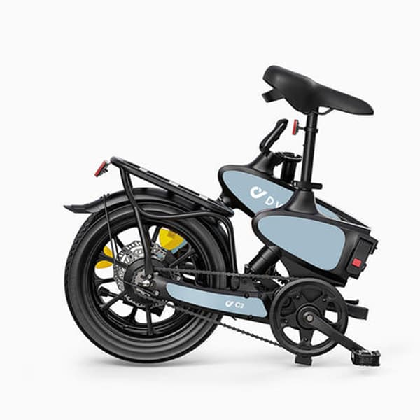 DYU C2 16-tums helt hopfällbar elcykel, ram i magnesiumlegering, 16*2,5-tums däck, 250W motor, 48V 7,5AH batteri.