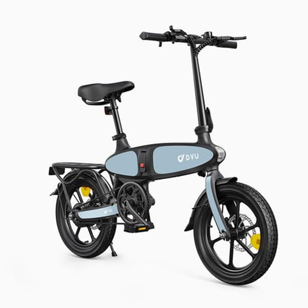 DYU C2 16-tums helt hopfällbar elcykel, ram i magnesiumlegering, 16*2,5-tums däck, 250W motor, 48V 7,5AH batteri.