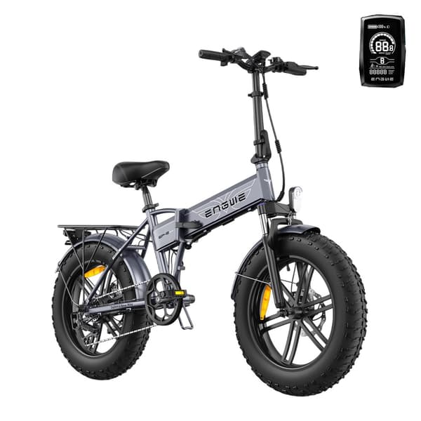 ENGWE EP-2 Boost vikbar elcykel för vuxen, 750W motor, 48V 13AH batteri, 20''*4'' fat däckcykel,grå.
