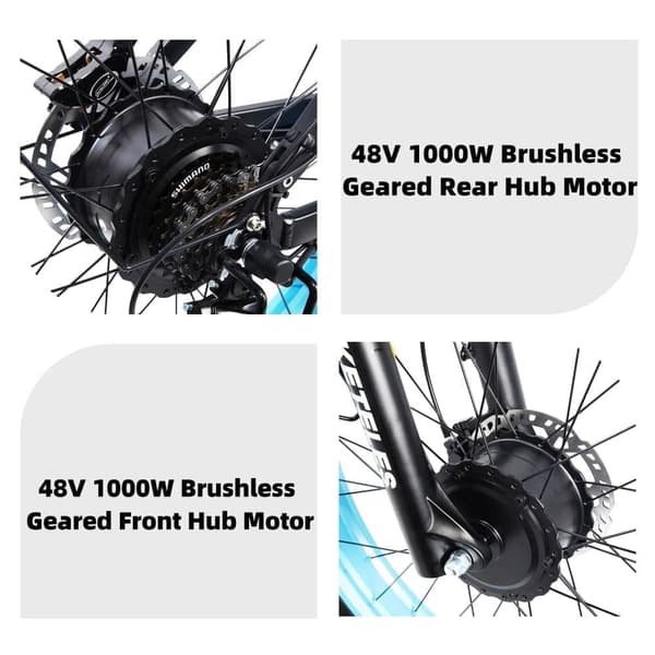 KETELES K800PRO Vuxen 2000W Elcykel, 23AH Samsung Batteri, Shimano 7 Speed, 26*4.0 Däck, Fullfjädrad Elektrisk Mountainbike.