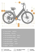 Miniatyrbild 9 av 11: HillMiles MileCity1 Straddle Elcykel: 100 km PAS-räckvidd, 42 Nm momentsensor och IP65-vattentät för stadspendling