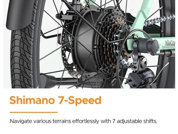 HillMiles MileCity1 City Elcykel: 250W motor, 50-100 km räckvidd, Shimano 7-växlad, momentsensor - Grå