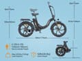 Miniatyrbild 11 av 11: HILLMILES MilePort 1 Step-Over Elcykel: 250W Motor, 80-100 km PAS-räckvidd, 20"×3.0" Fat Tires, Shimano 7-växlad, IPX4 Vattentät